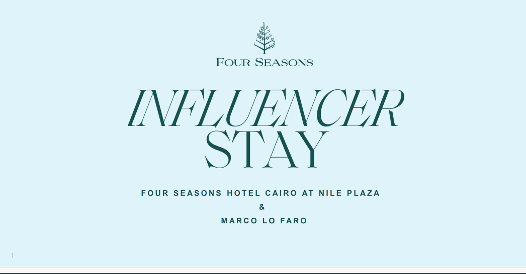 Four Seasons Cairo x Marco Lo Faro creative brief cover