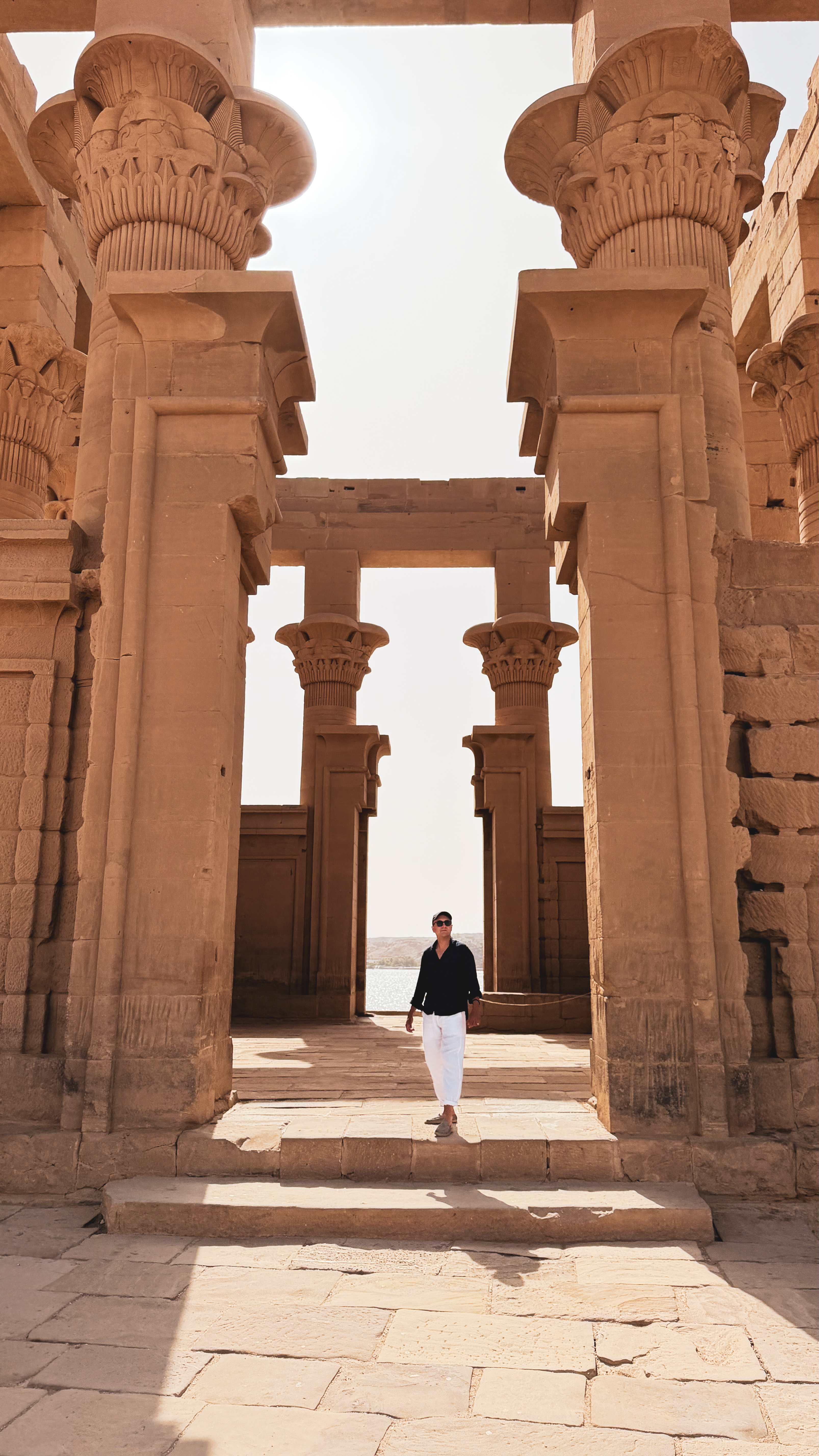 Temple columns photographed at golden hour with a private guide, Egypt